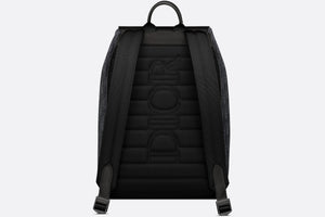 Saddle Backpack • Black Dior Oblique Jacquard and Black Grained Calfskin
