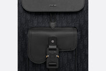 Load image into Gallery viewer, Saddle Backpack • Black Dior Oblique Jacquard and Black Grained Calfskin

