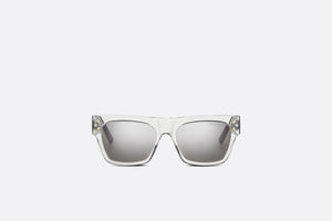 CD Diamond S8I • Crystal-Tone and Silver-Finish Rectangular Sunglasses