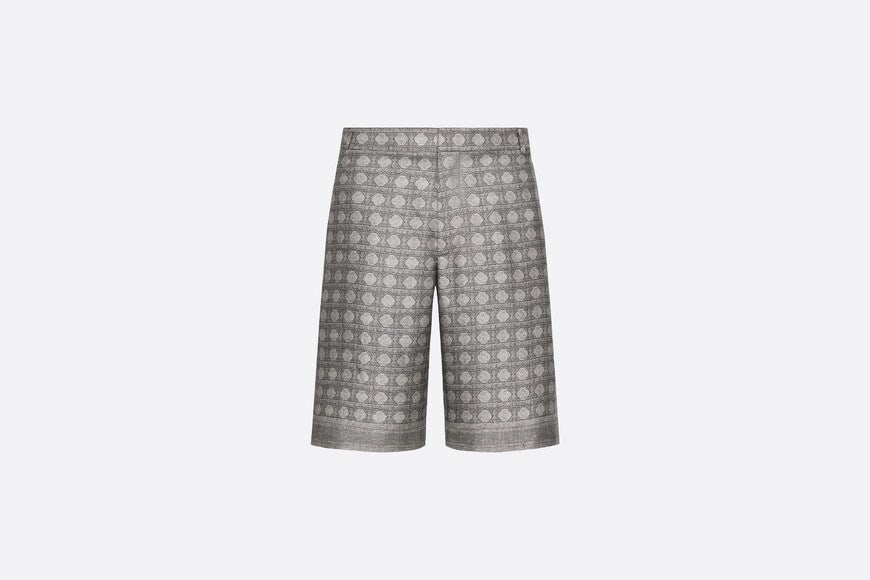 Cannage Bermuda Shorts • Gray Silk Twill