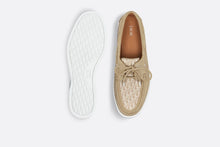 Load image into Gallery viewer, Dior Granville Boat Shoe • Beige Suede and Beige Dior Oblique Jacquard
