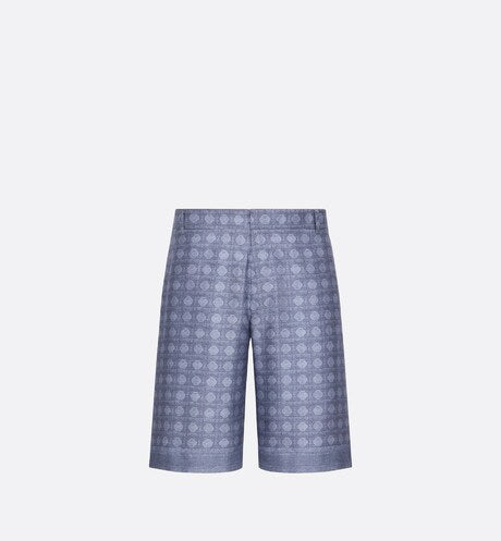 Cannage Bermuda Shorts • Blue Silk Twill