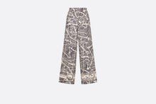 Load image into Gallery viewer, Pants • White and Navy Blue Silk Twill with Plan de Paris Motif
