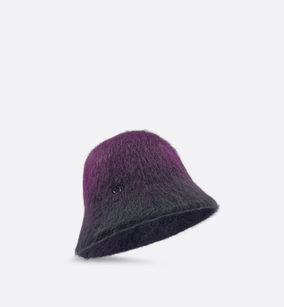 D-Tulipe Knit Cloche • Deep Fuchsia and Black Mohair and Wool Blend