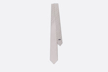 Load image into Gallery viewer, Striped Dior Oblique Tie • Gray and Light Gray Silk
