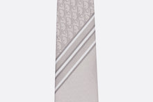 Load image into Gallery viewer, Striped Dior Oblique Tie • Gray and Light Gray Silk
