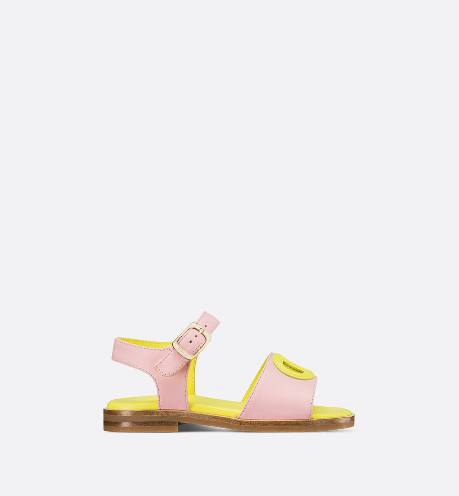 Baby Sandal • Pink and Yellow Calfskin
