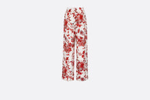 Load image into Gallery viewer, Pants • White and Red Silk Twill with Le Cœur des Papillons Motif
