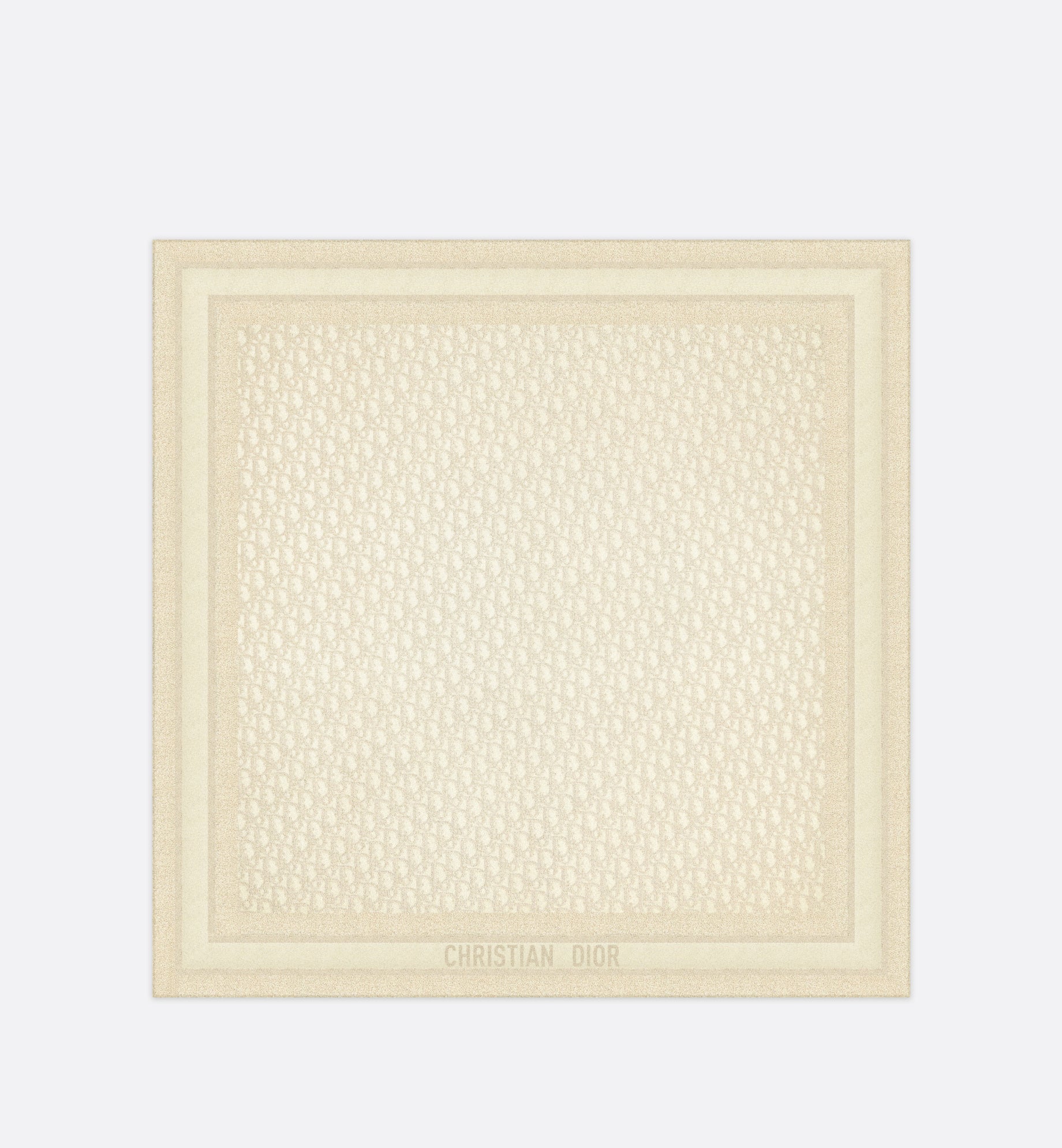 Dior Oblique 90 Square Scarf • Gold-Tone Silk Twill and Metallic Thread