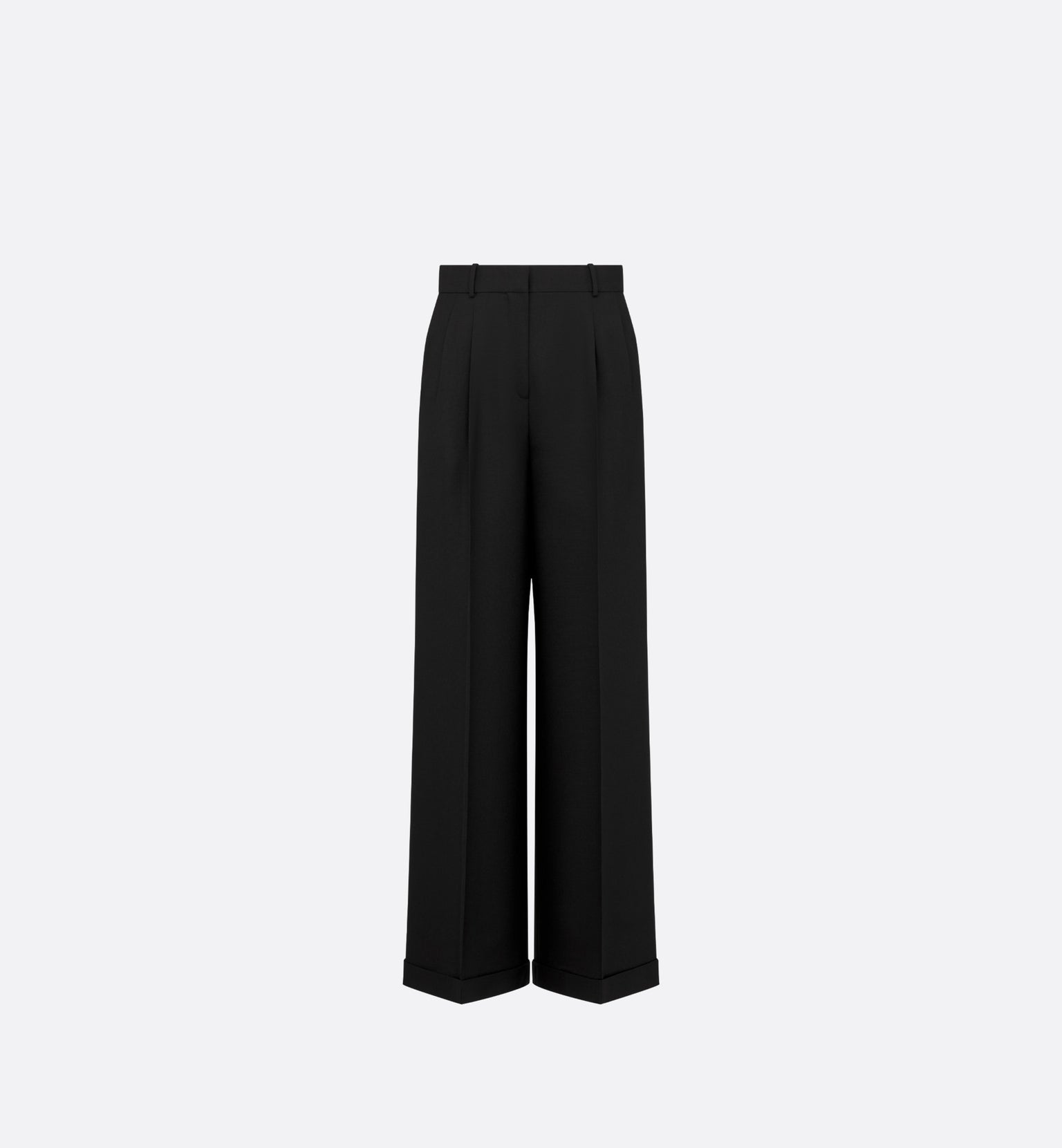 Wide-Leg Pants • Black Wool and Mohair