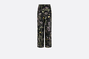 Pants • Black Silk Twill with Multicolor Dior Herbarium Motif