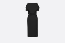 Load image into Gallery viewer, Wraparound Mid-Length Dress • Black Wool Crepe
