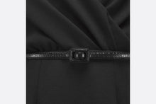 Load image into Gallery viewer, Wraparound Mid-Length Dress • Black Wool Crepe
