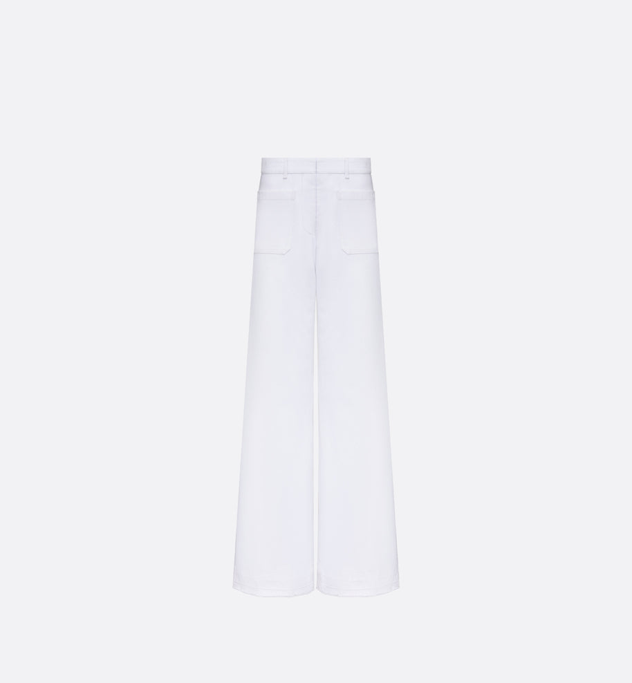 Dioriviera Flared Jeans • White Cotton Denim
