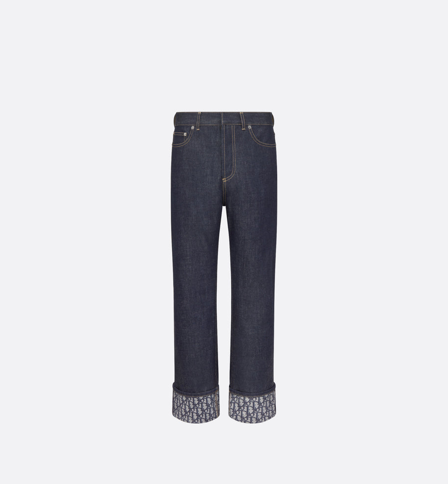Boyfriend Jeans • Blue Cotton Denim with Dior Oblique Interior