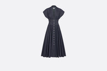 Load image into Gallery viewer, Flared Mid-Length Dress • Deep Blue Cotton Denim
