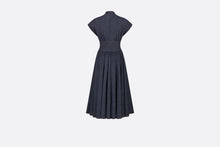 Load image into Gallery viewer, Flared Mid-Length Dress • Deep Blue Cotton Denim
