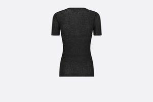 Short-Sleeved Sweater • Black Cotton Blend Knit