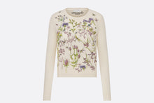 Load image into Gallery viewer, Embroidered Sweater • White Cashmere Knit with Multicolor Dior Herbarium Motif
