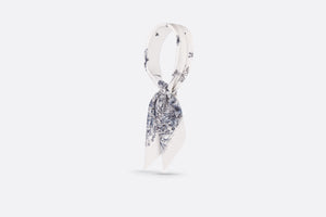 Le Bal des Libellules 90 Square Scarf • Ivory and Blue Silk Twill