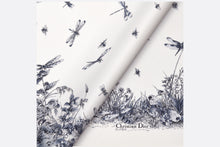 Load image into Gallery viewer, Le Bal des Libellules 90 Square Scarf • Ivory and Blue Silk Twill

