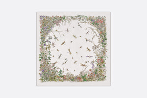 Le Bal des Libellules 90 Square Scarf • Ivory Multicolor Silk Twill
