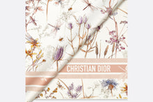 Load image into Gallery viewer, Dior Herbarium 90 Square Scarf • Ivory and Light Pink Multicolor Silk Twill

