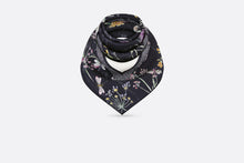 Load image into Gallery viewer, Dior Herbarium 90 Square Scarf • Black Multicolor Silk Twill
