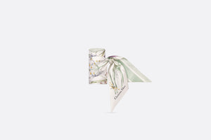 Dior Herbarium Mitzah Scarf • Ivory and Light Green Multicolor Silk Twill