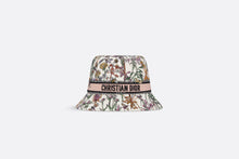 Load image into Gallery viewer, D-Bobby Dior Herbarium Small Brim Bucket Hat • White Multicolor Embroidery
