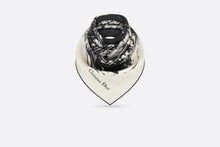 Load image into Gallery viewer, New York 90 Square Scarf • Black and Ecru Silk Twill
