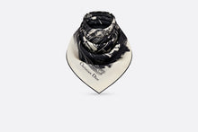 Load image into Gallery viewer, Paris 90 Square Scarf • Black and Ecru Silk Twill
