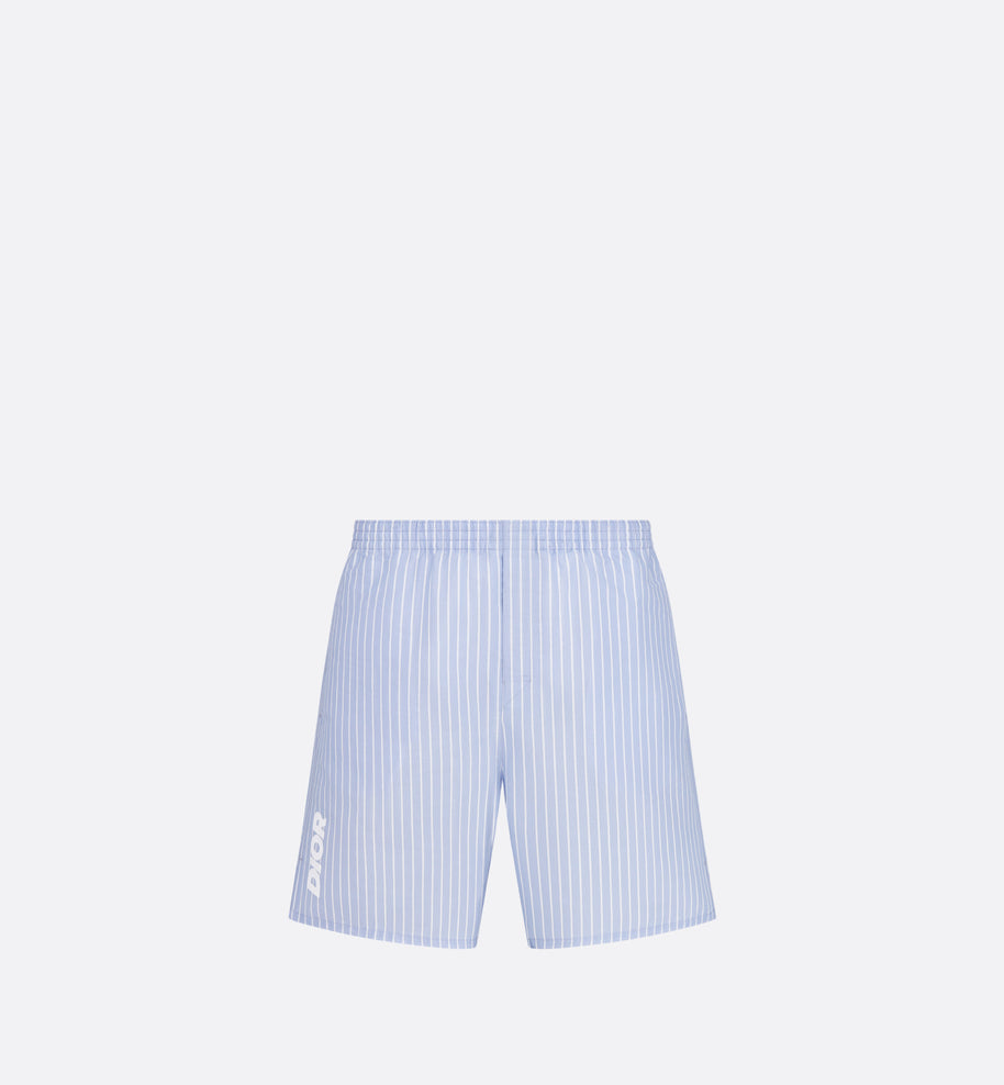 DIOR AND PARLEY Swim Shorts • Blue and White Striped Parley Ocean Plastic® Technical Fabric