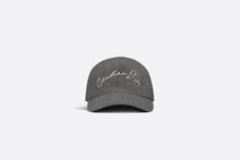 Load image into Gallery viewer, Baseball Cap with Handwritten Christian Dior Signature • Gray Wool
