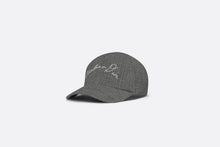 Load image into Gallery viewer, Baseball Cap with Handwritten Christian Dior Signature • Gray Wool
