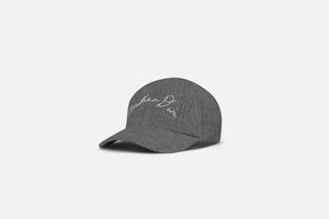 Baseball Cap with Handwritten Christian Dior Signature • Gray Wool
