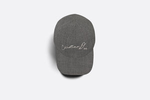 Baseball Cap with Handwritten Christian Dior Signature • Gray Wool