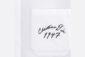Handwritten Christian Dior 1947 Short-Sleeved Shirt • White Cotton Poplin