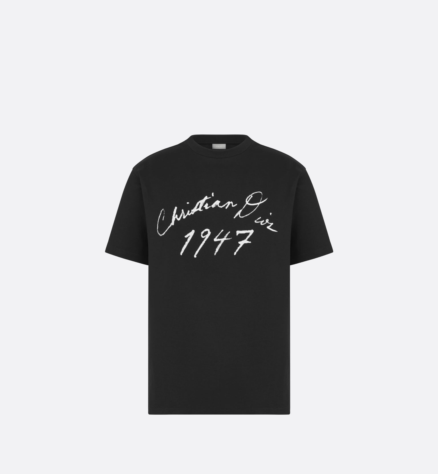 Handwritten Christian Dior Relaxed-Fit T-Shirt • Black Cotton Jersey