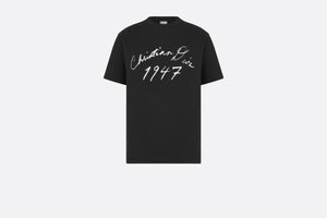 Handwritten Christian Dior Relaxed-Fit T-Shirt • Black Cotton Jersey