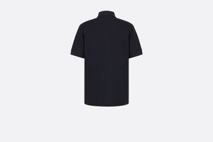 Dior Icons Polo Shirt • Navy Blue Cotton and Silk Piqué
