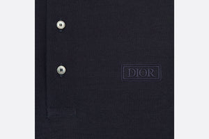 Dior Icons Polo Shirt • Navy Blue Cotton and Silk Piqué