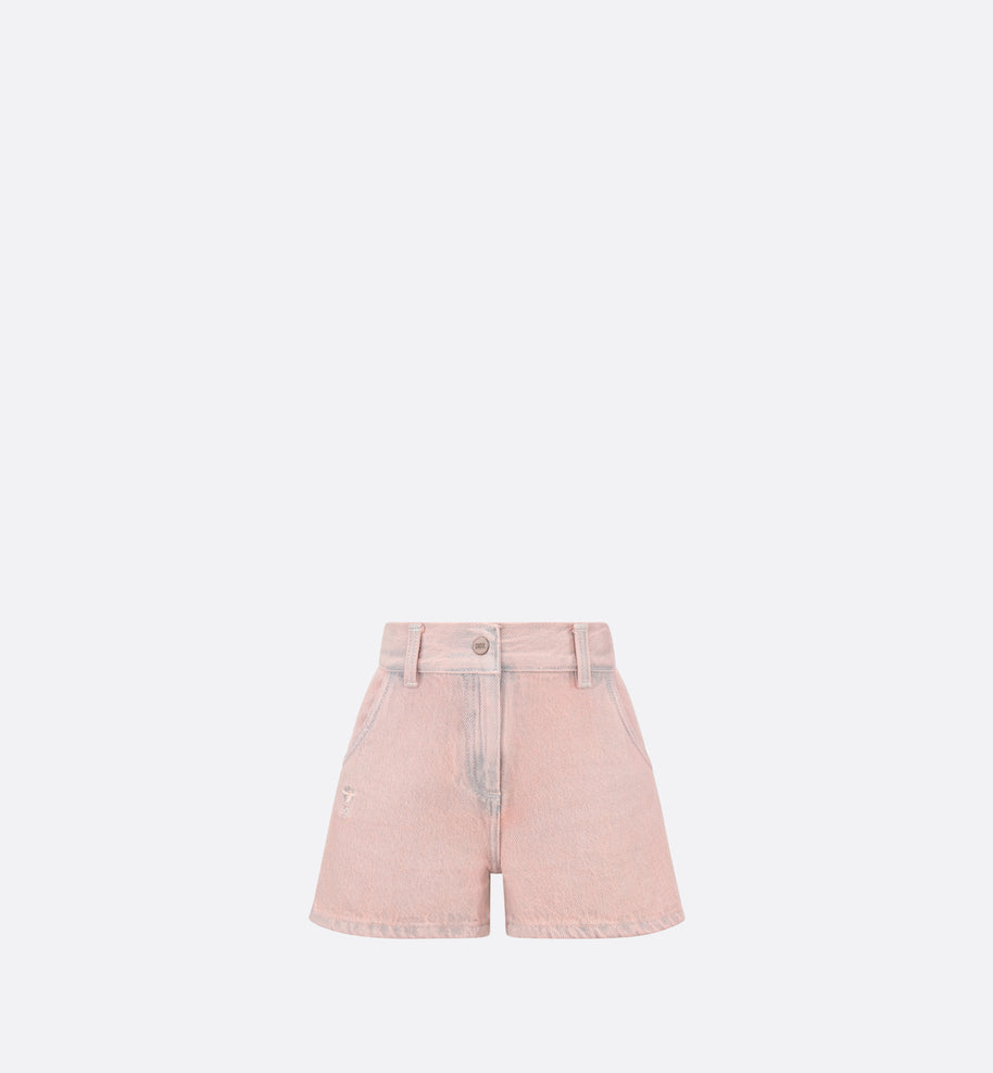 Kid's Shorts • Pink Stonewashed Cotton Denim