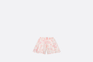 Baby Shorts • Ivory Cotton Poplin with Pink Seasonal Floral Motif