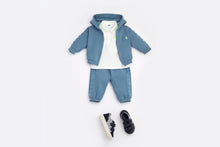 Load image into Gallery viewer, Baby Zipped Hooded Sweatshirt • Blue Cotton Fleece
