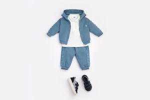 Baby Zipped Hooded Sweatshirt • Blue Cotton Fleece
