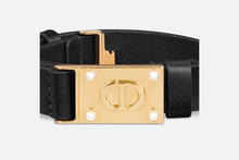Load image into Gallery viewer, D-Treasure Belt • Black Smooth Calfskin and White Resin Pearls, 20 MM
