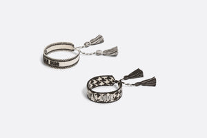 J'Adior Bracelet Set • White and Black Houndstooth Cotton