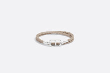 Load image into Gallery viewer, CD Icon Braided Leather Bracelet • Beige Calfskin and Silver-Finish Brass
