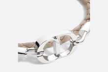 Load image into Gallery viewer, CD Icon Braided Leather Bracelet • Beige Calfskin and Silver-Finish Brass

